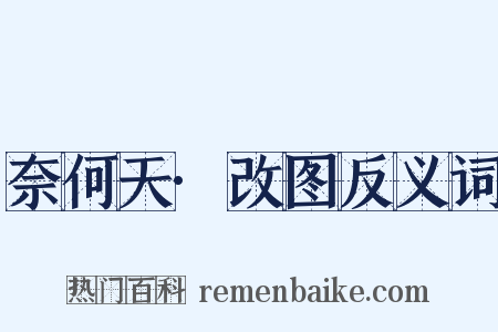 奈何天·改图反义词是什么意思的图片